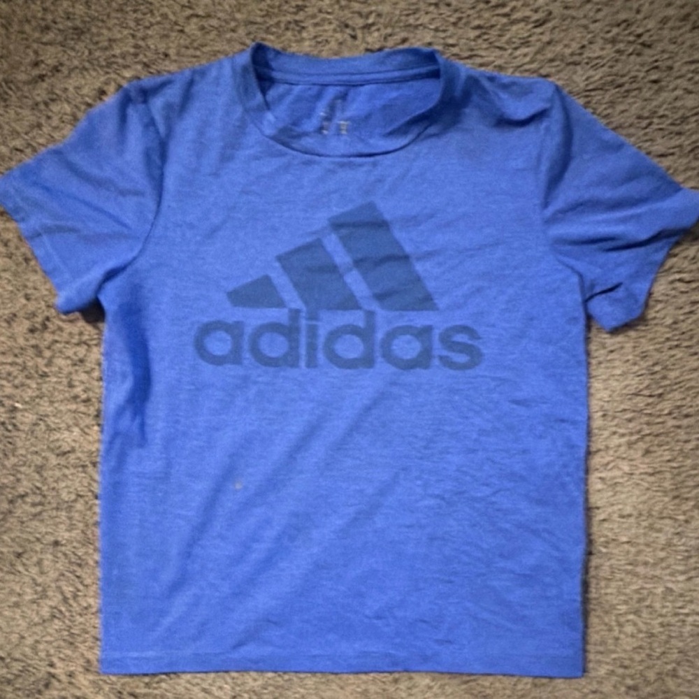 adidas Blue Short Sleeve Tee with Logo